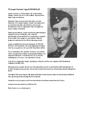 A preview of a PDF biography for Tapp, Joseph Norbert